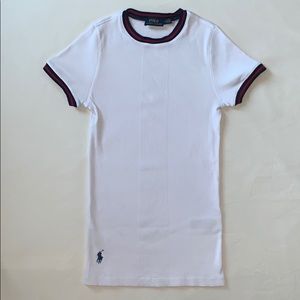White Fitted Ralf Lauren Tee w/ Blue/Red